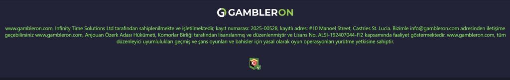 gambleron lisans bilgileri